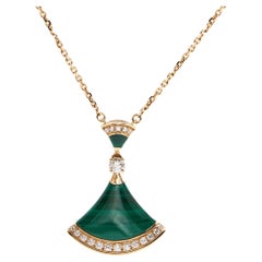 Bvlgari Divas' Dream Malachite Diamonds 18k Rose Gold Necklace