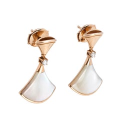 Bvlgari Divas' Dream Mother of Pearl Diamond 18K Rose Gold Earrings