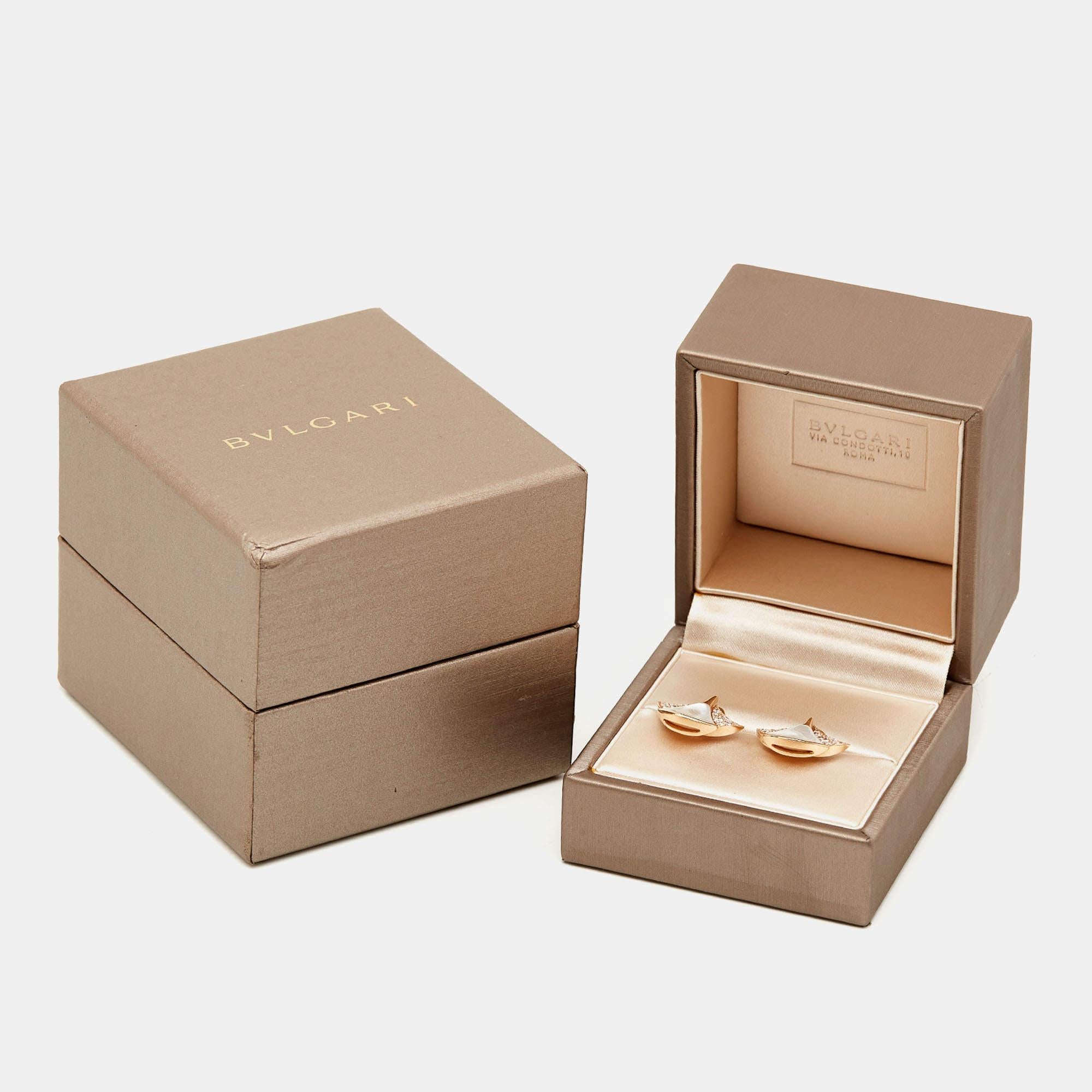 Bvlgari Divas' Dream Mother of Pearl Diamond 18K Rose Gold Earrings 1