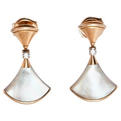 Bvlgari Divas' Dream Mother of Pearl Diamond 18K Rose Gold Earrings