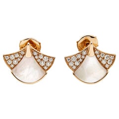 Bvlgari Divas' Dream Mother of Pearl Diamond 18K Rose Gold Earrings