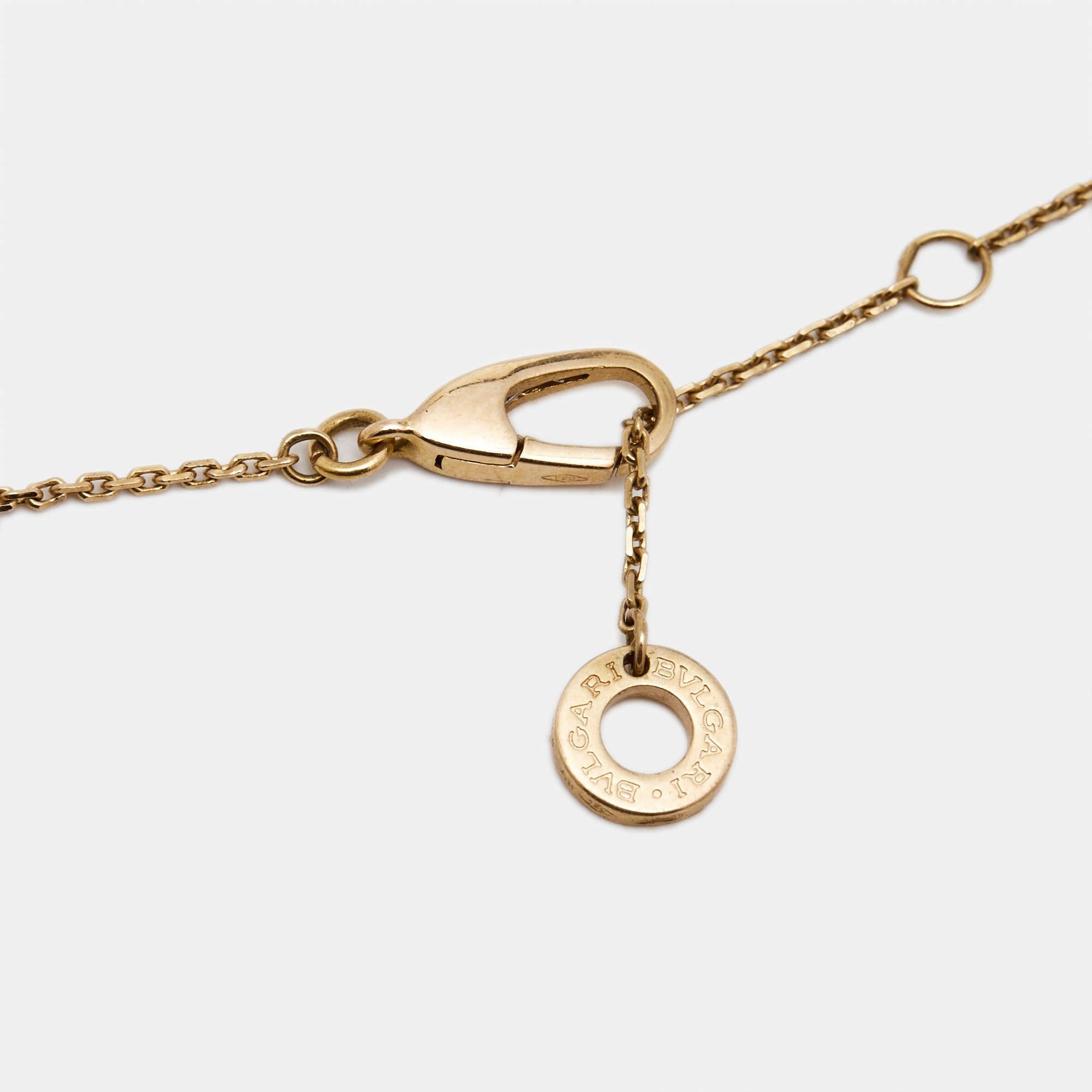 Contemporary Bvlgari Divas' Dream Mother of Pearl Diamond 18k Rose Gold Necklace