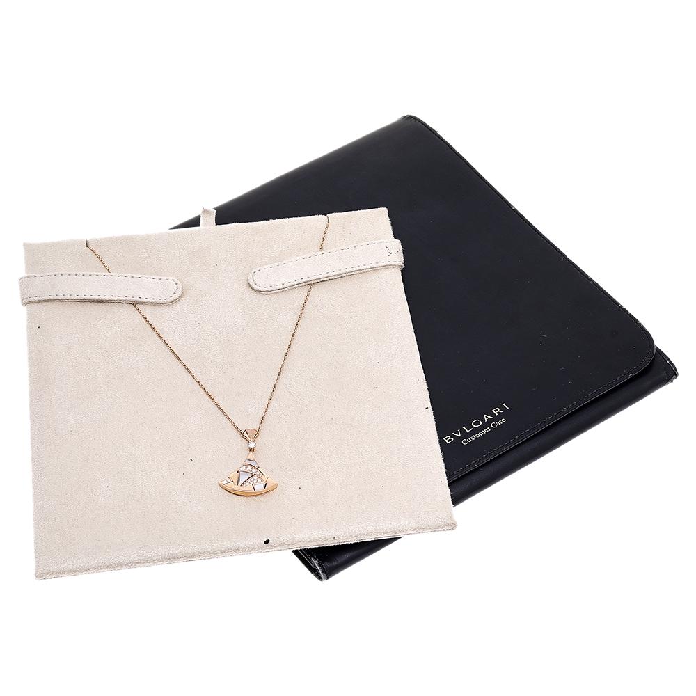 Contemporary Bvlgari Divas' Dream Mother of Pearl Diamond 18K Rose Gold Pendant Necklace