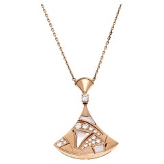 Bvlgari Divas' Dream Perlmutt Diamant 18K Roségold Anhänger Halskette