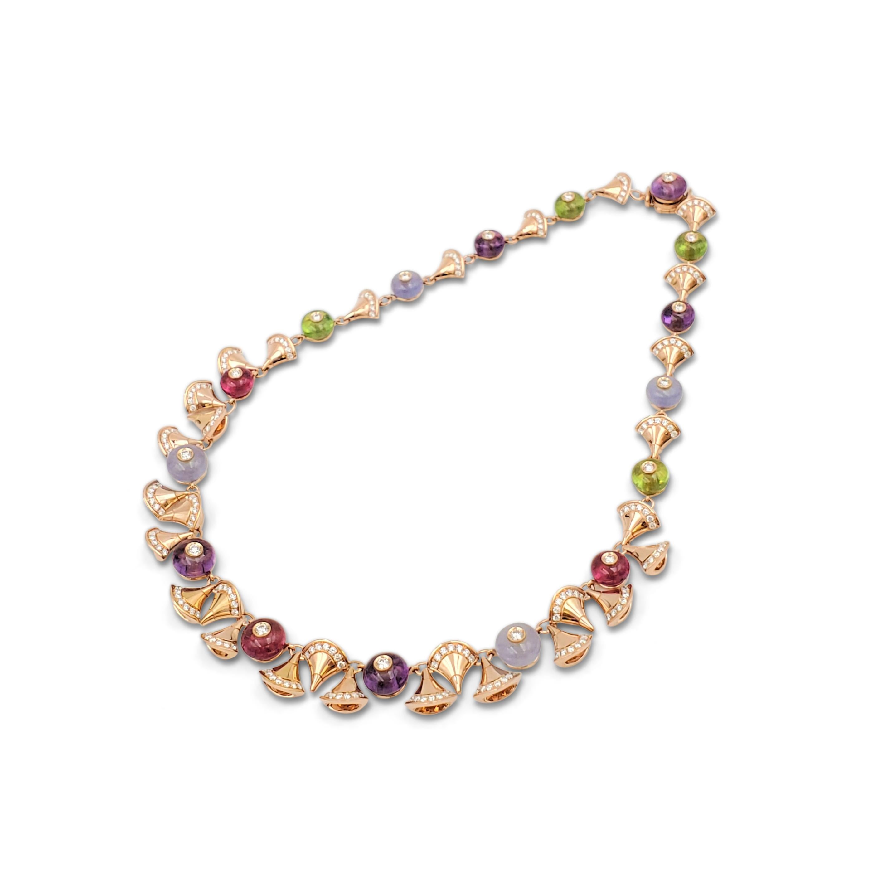 Round Cut Bvlgari 'Diva's Dream' Multi-Gemstone and Diamond Necklace