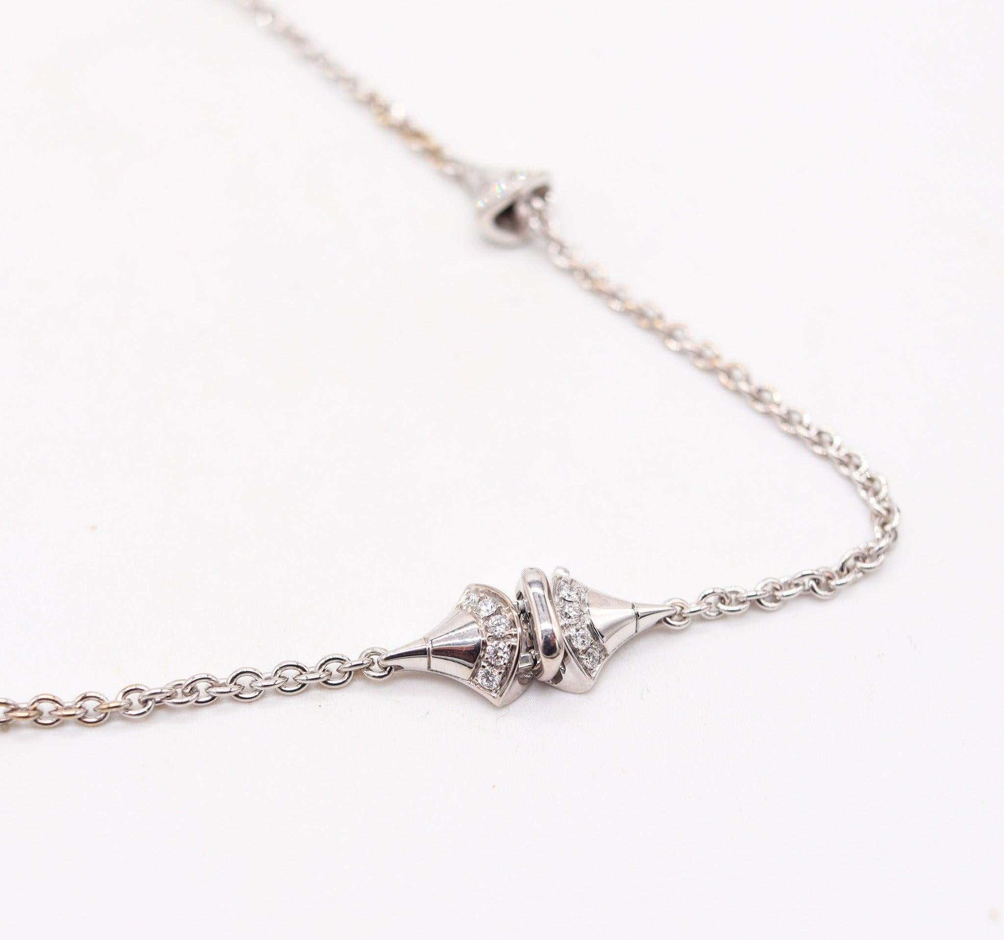 Taille brillant BVLGARI Collier Diva Dream en or blanc 18Kt avec 5.84 Cwt. Diamants VVS en boîte en vente