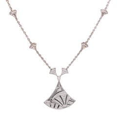 BVLGARI Collier Diva Dream en or blanc 18Kt avec 5.84 Cwt. Diamants VVS en boîte