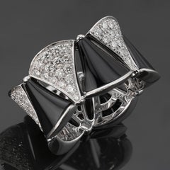 BVLGARI Diva's Dream Onyx Diamond 18k White Gold Ring