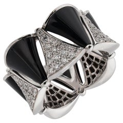 BVLGARI Diva's Dream Onyx Diamond 18k White Gold Ring