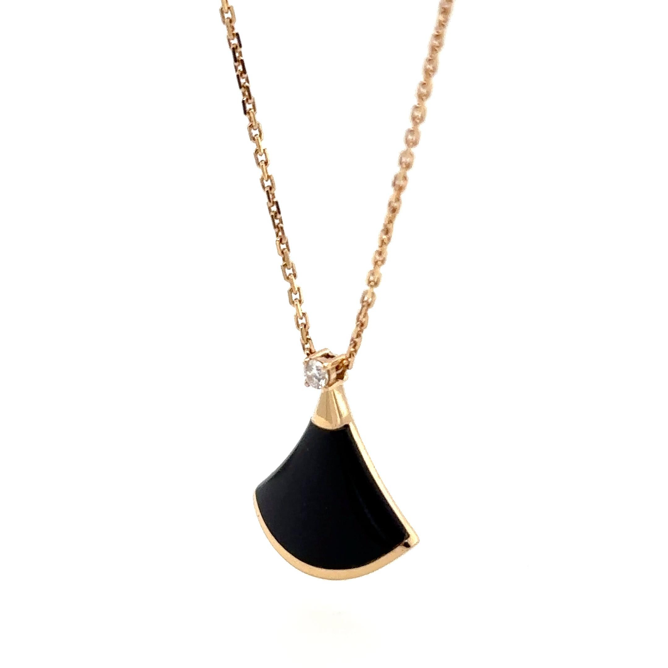Bvlgari Divas’ Dream Onyx & Diamond Pendant 0.03ct 2