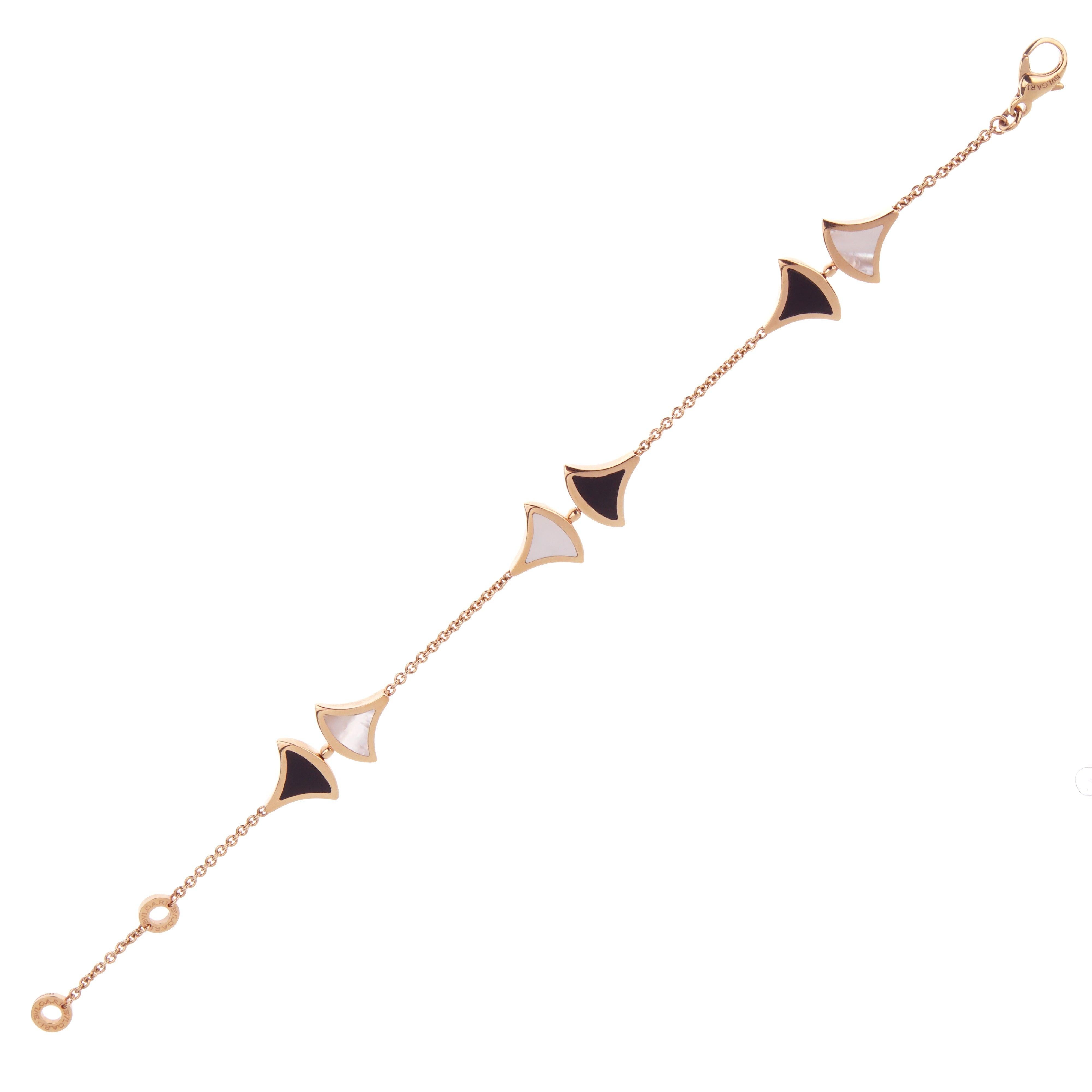 Pulsera Bvlgari Divas Dream Ónice y madreperla Oro rosa 18k Corte mixto en venta