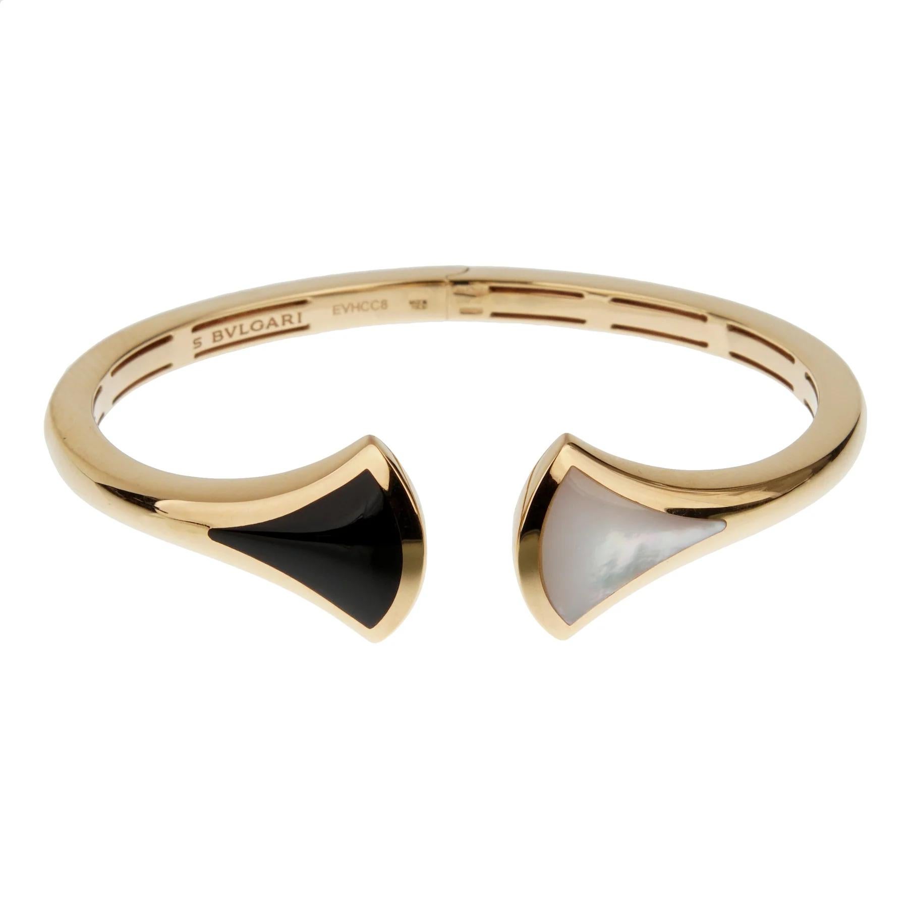 Armreif von Bvlgari Divas Dream Onyx & Perlmutt Roségold (Gemischter Schliff) im Angebot