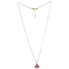 Bvlgari Diva's Dream Pendant Necklace 18K Rose Gold with Pink Sapphires a