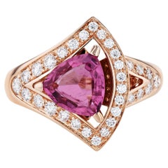 Bvlgari Divas Dream Pink Tourmaline Diamond Rose Gold Estate Ring