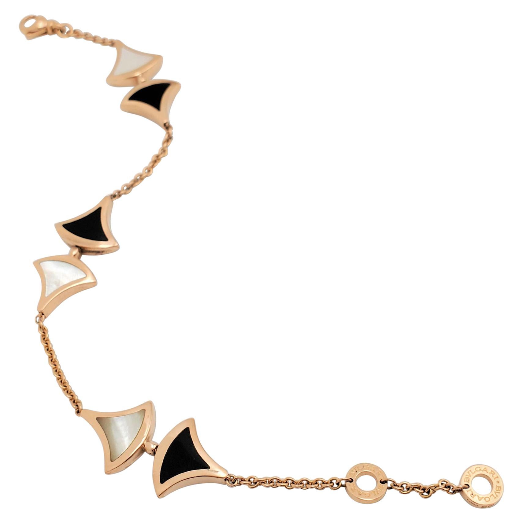 Bvlgari 'Divas' Dream' Rose Gold Onyx and Mother of Pearl Bracelet