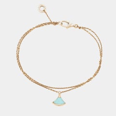 Bvlgari Divas' Dream Turquoise 18k Rose Gold Charm Bracelet M/L