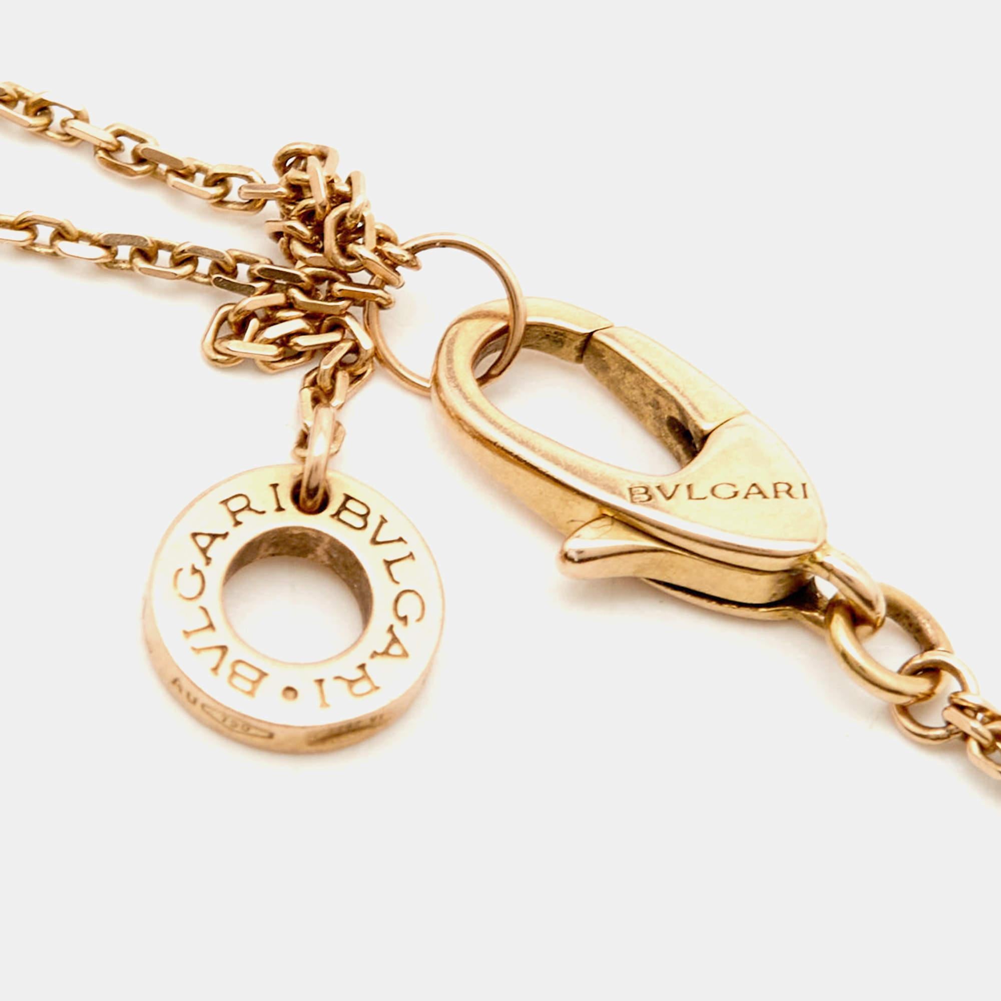 Aesthetic Movement Bvlgari Divas' Dream Turquoise 18k Rose Gold Charm Bracelet M/L For Sale