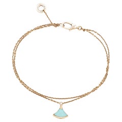 Bvlgari Divas' Dream Turquoise 18k Rose Gold Charm Bracelet M/L