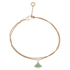 Vintage Bvlgari Divas' Dream Turquoise 18k Rose Gold Charm Bracelet M/L