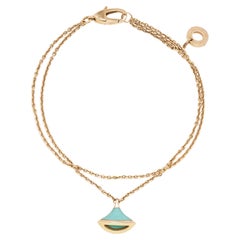 Bvlgari Divas' Dream Turquoise 18k Rose Gold Charm Bracelet SM