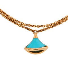 Bvlgari Divas' Dream Turquoise 18K Rose Gold Double Strand Bracelet SM