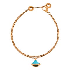 Bvlgari Divas' Dream Turquoise 18K Rose Gold Double Strand Bracelet SM