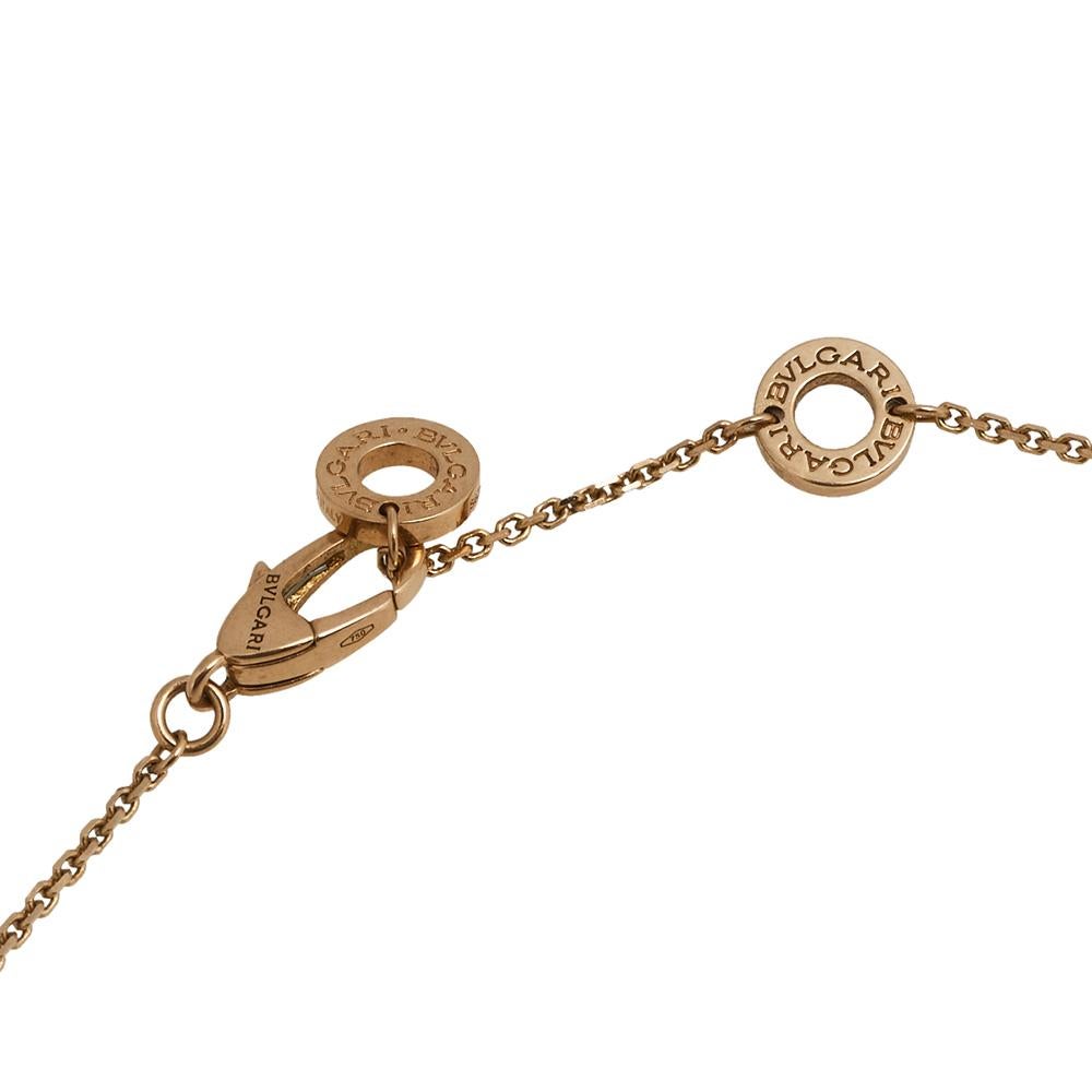 Bvlgari Divas’ Dream Turquoise Diamond 18K Rose Gold Pendant Necklace In Good Condition In Dubai, Al Qouz 2