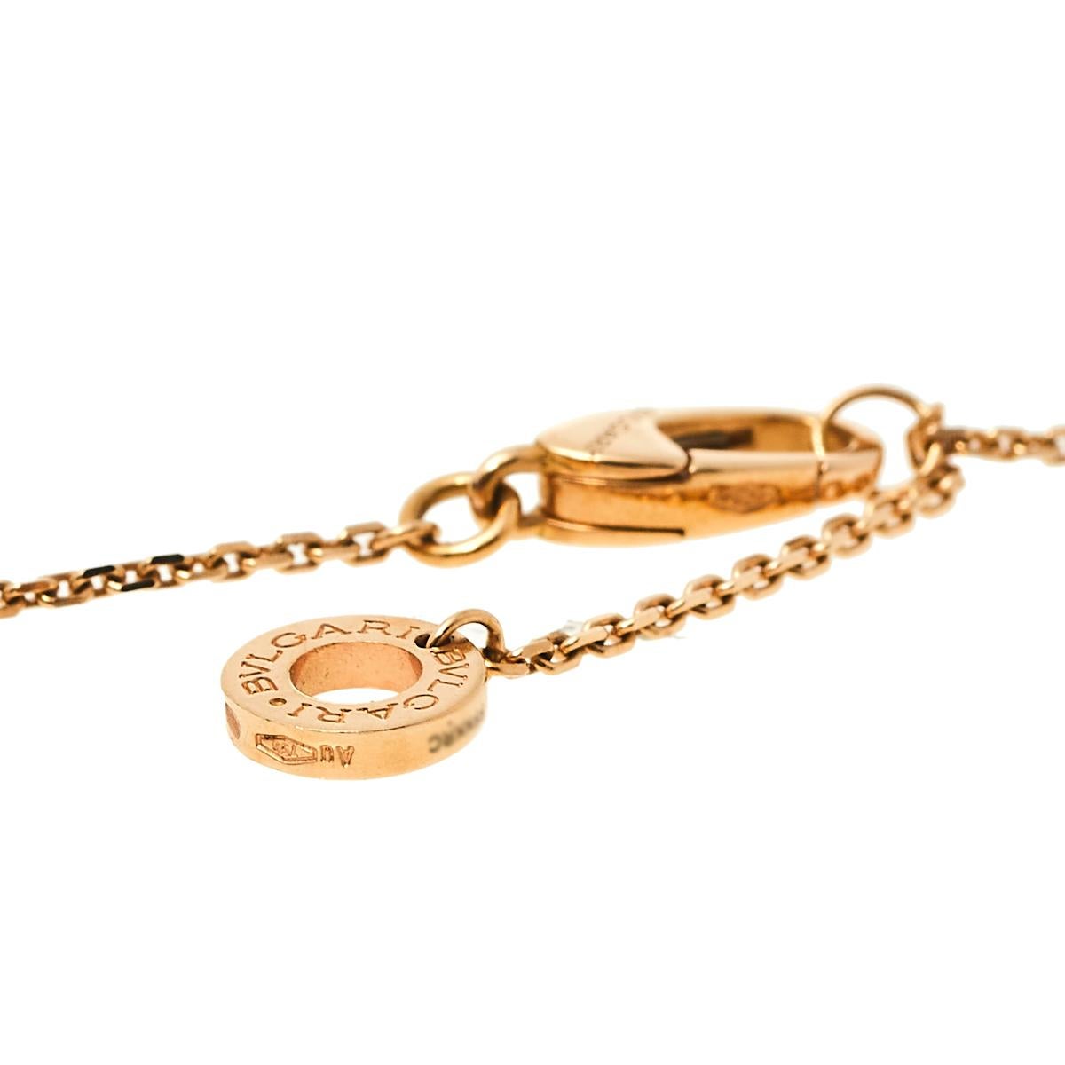 Bvlgari Divas’ Dream Turquoise Diamond 18K Rose Gold Pendant Necklace In Good Condition In Dubai, Al Qouz 2