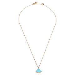 Bvlgari Divas’ Dream Turquoise Diamond 18K Rose Gold Pendant Necklace