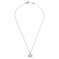 Bvlgari Divas’ Dream Turquoise Diamond 18K Rose Gold Pendant Necklace