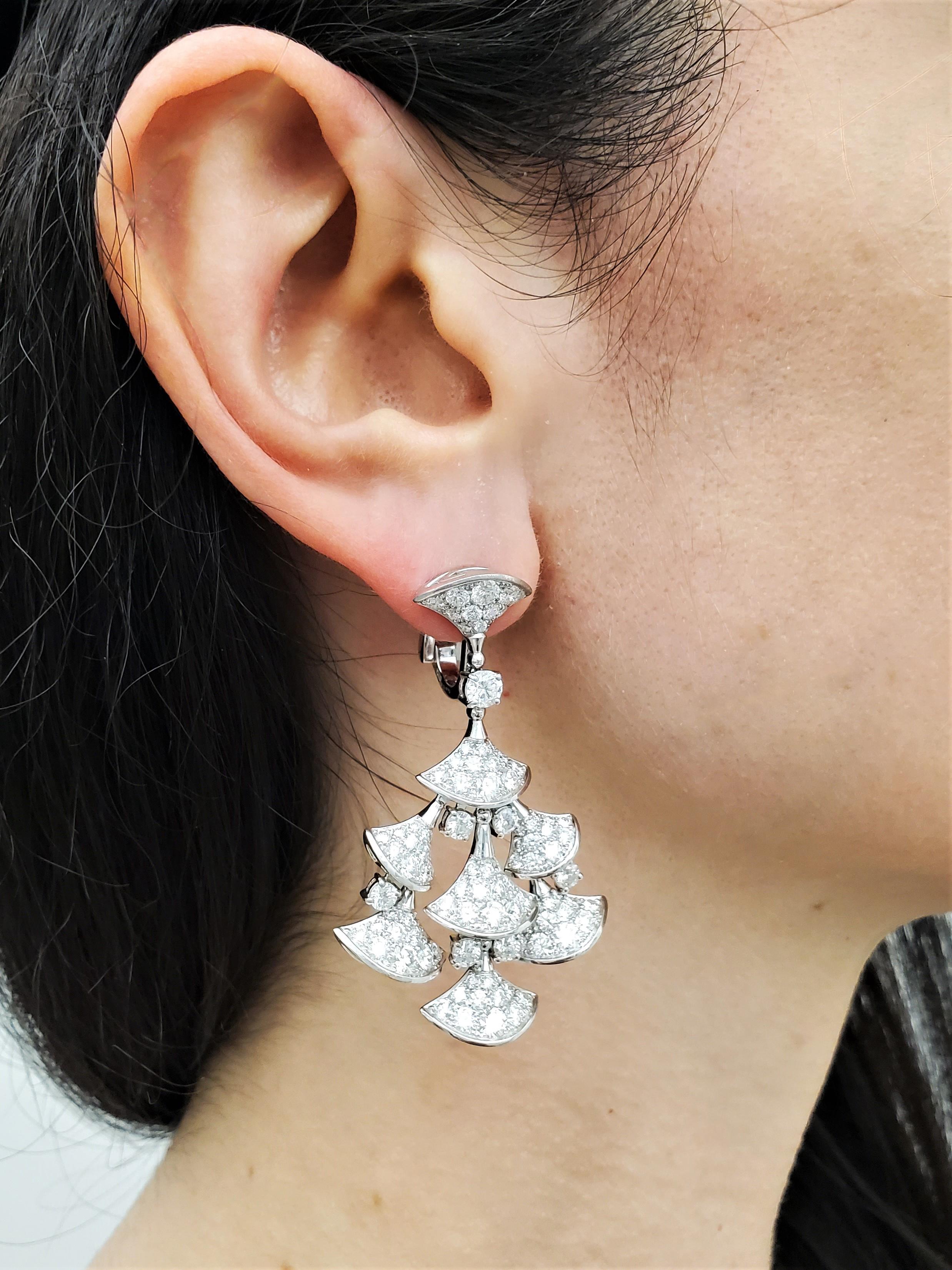 Women's Bvlgari 'Divas' Dream' White Gold and Diamond Earrings