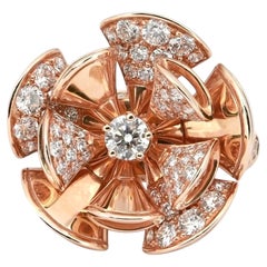 Bvlgari Diva's Dreams Diamond Ring 18K Rose Gold 3.07Ctw Size 7