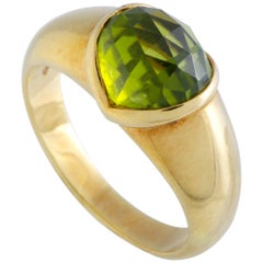 Bvlgari Doppio 18 Karat Yellow Gold Pink and Green Peridot Ring