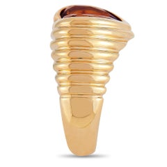 Bvlgari Doppio 18 Karat Yellow Gold Citrine Heart Shape Ring