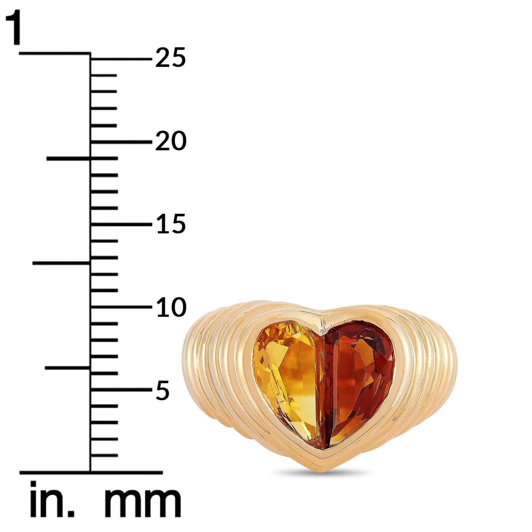 citrine heart ring