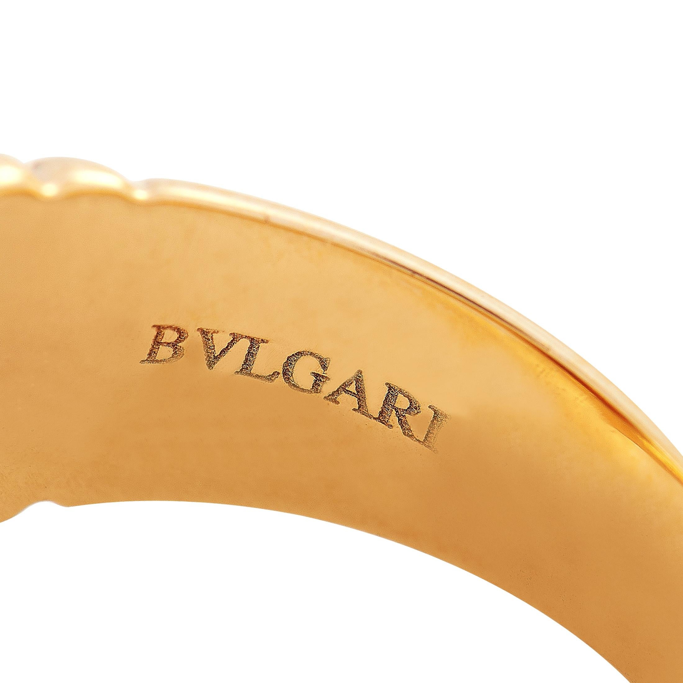 Heart Cut Bvlgari Doppio 18 Karat Yellow Gold Citrine Heart Shape Ring