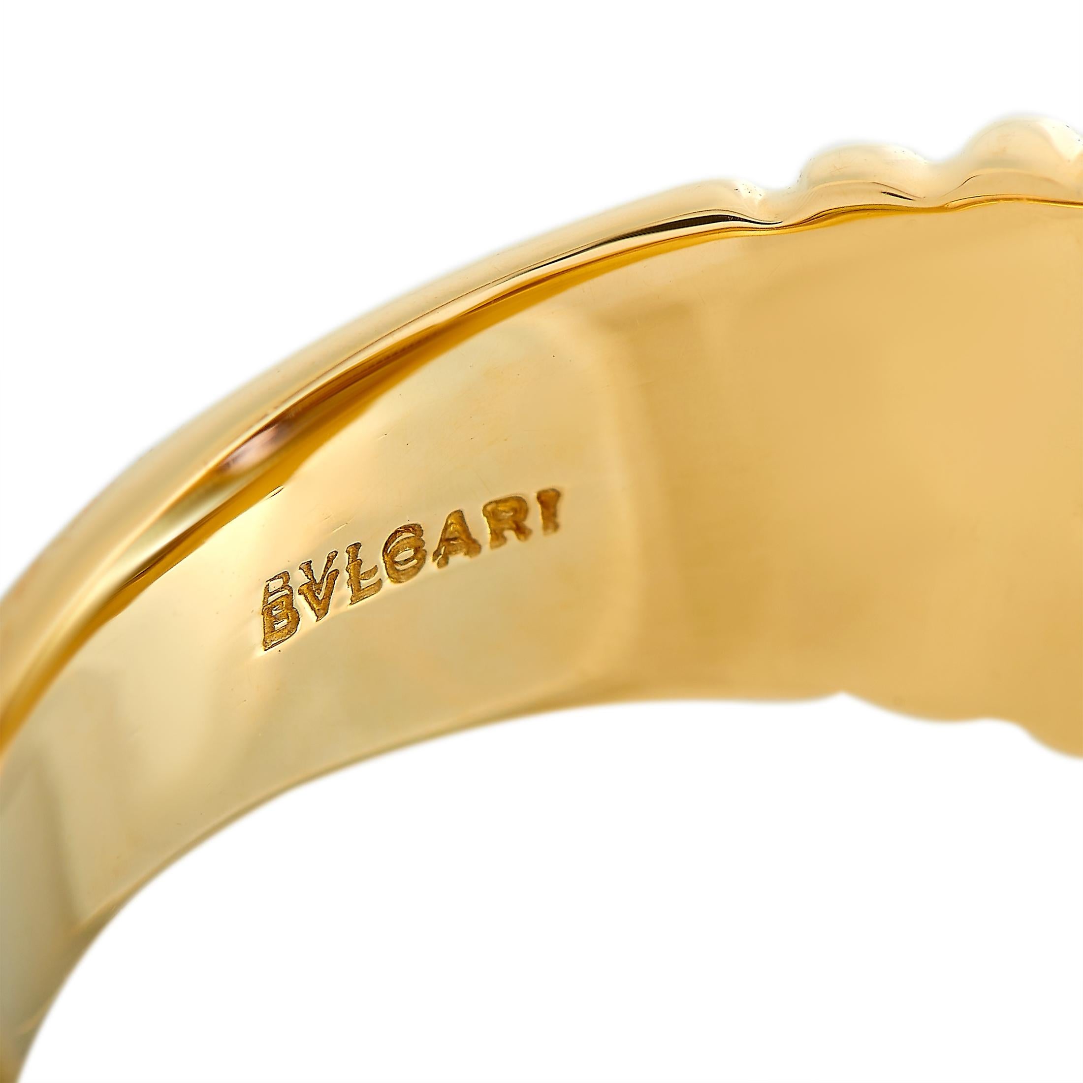 Women's Bvlgari Doppio 18 Karat Yellow Gold Topaz and Iolite Heart Shape Ring