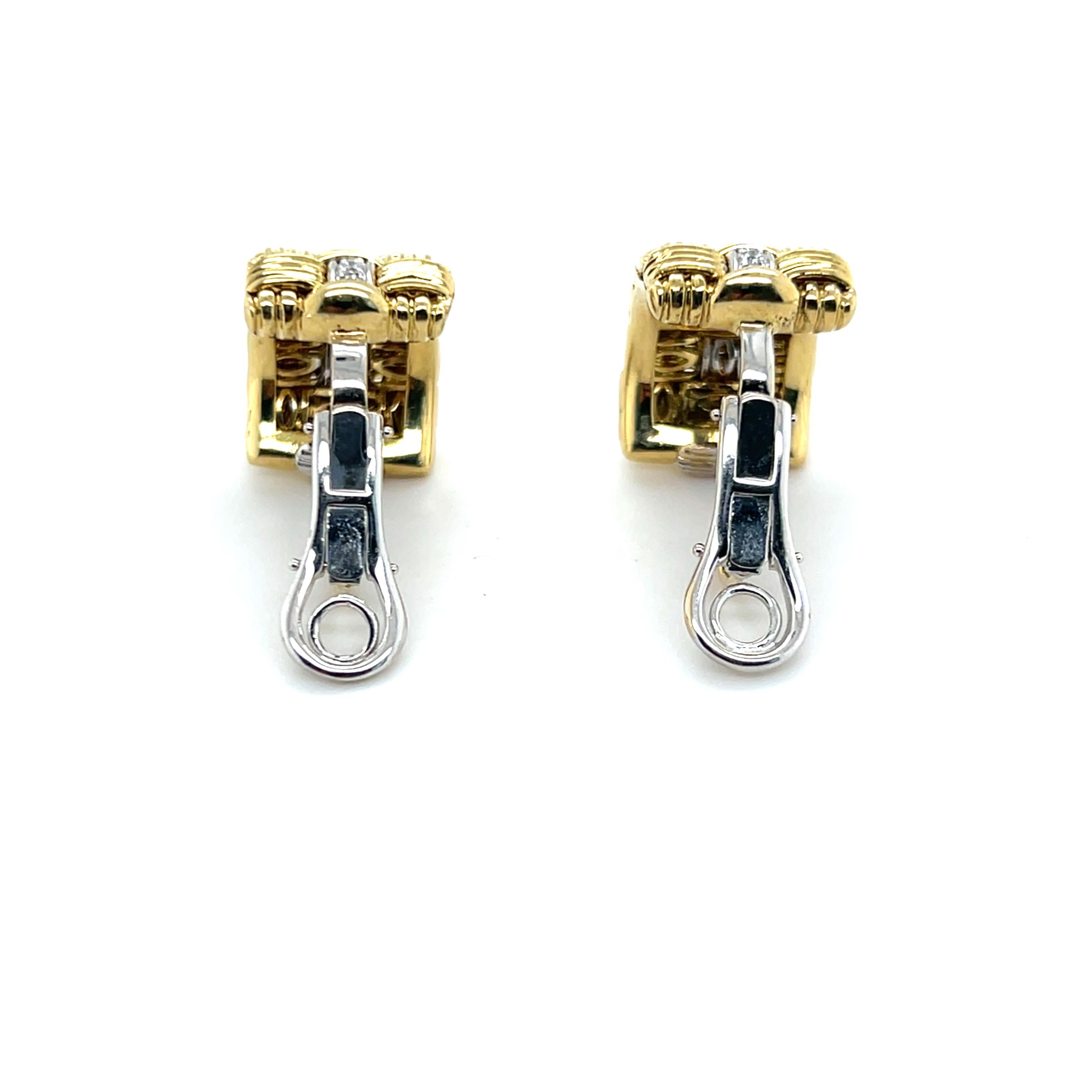 Bvlgari Doppio Cuore 18k Gold and Stainless Steel Heart Door Knocker Earrings 3