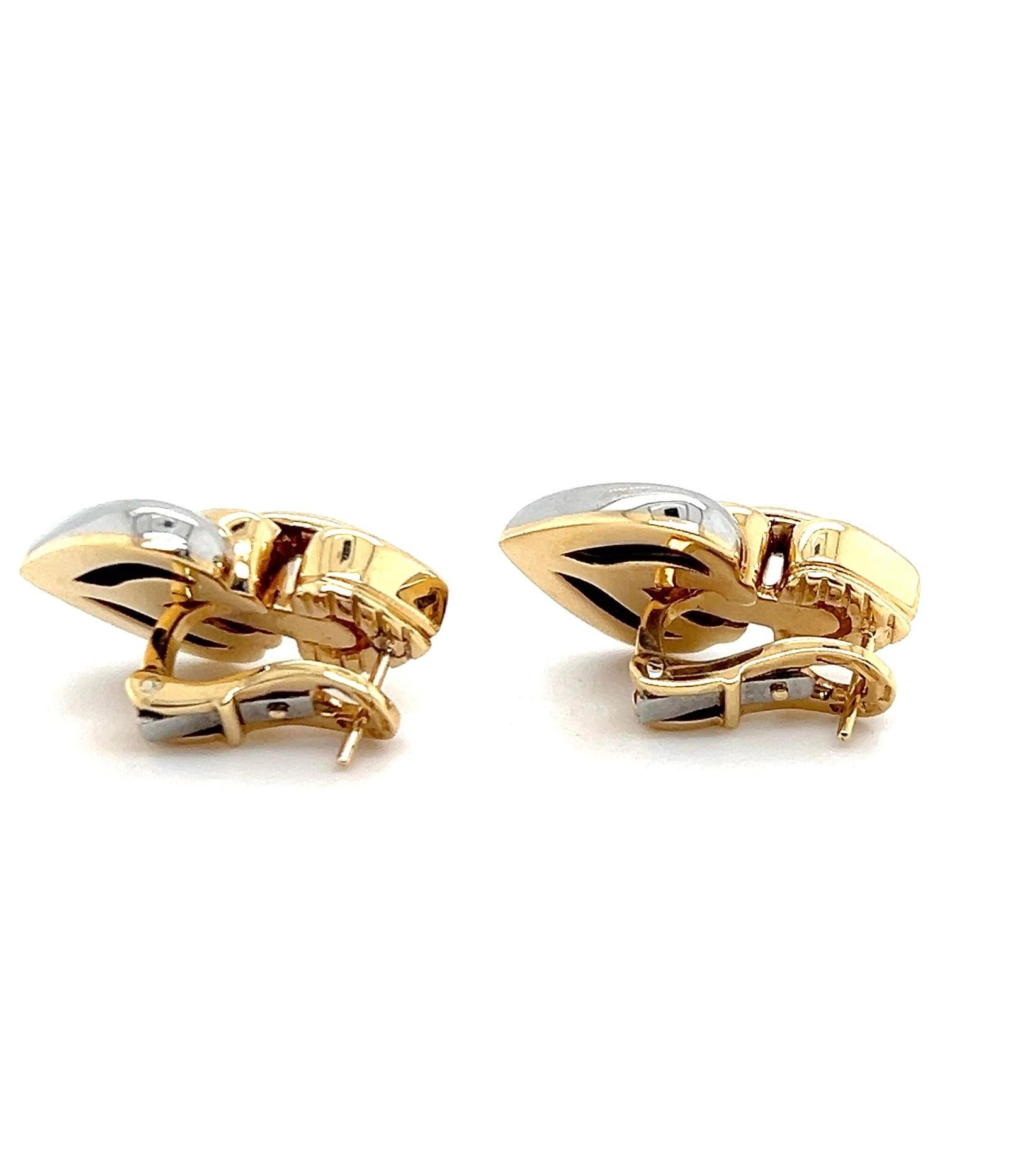 Bvlgari Doppio Cuore 18k Gold and Stainless Steel Heart Door Knocker Earrings 4