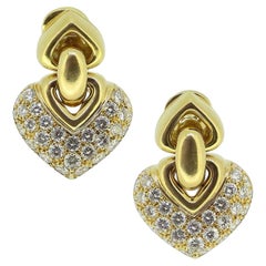 Bvlgari Doppio Cuore Diamond Heart Drop Earrings