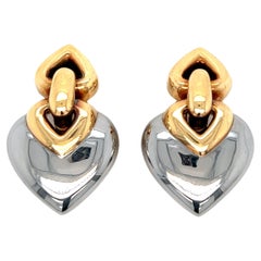 Vintage Bvlgari Doppio Cuore Gold Ear Clips