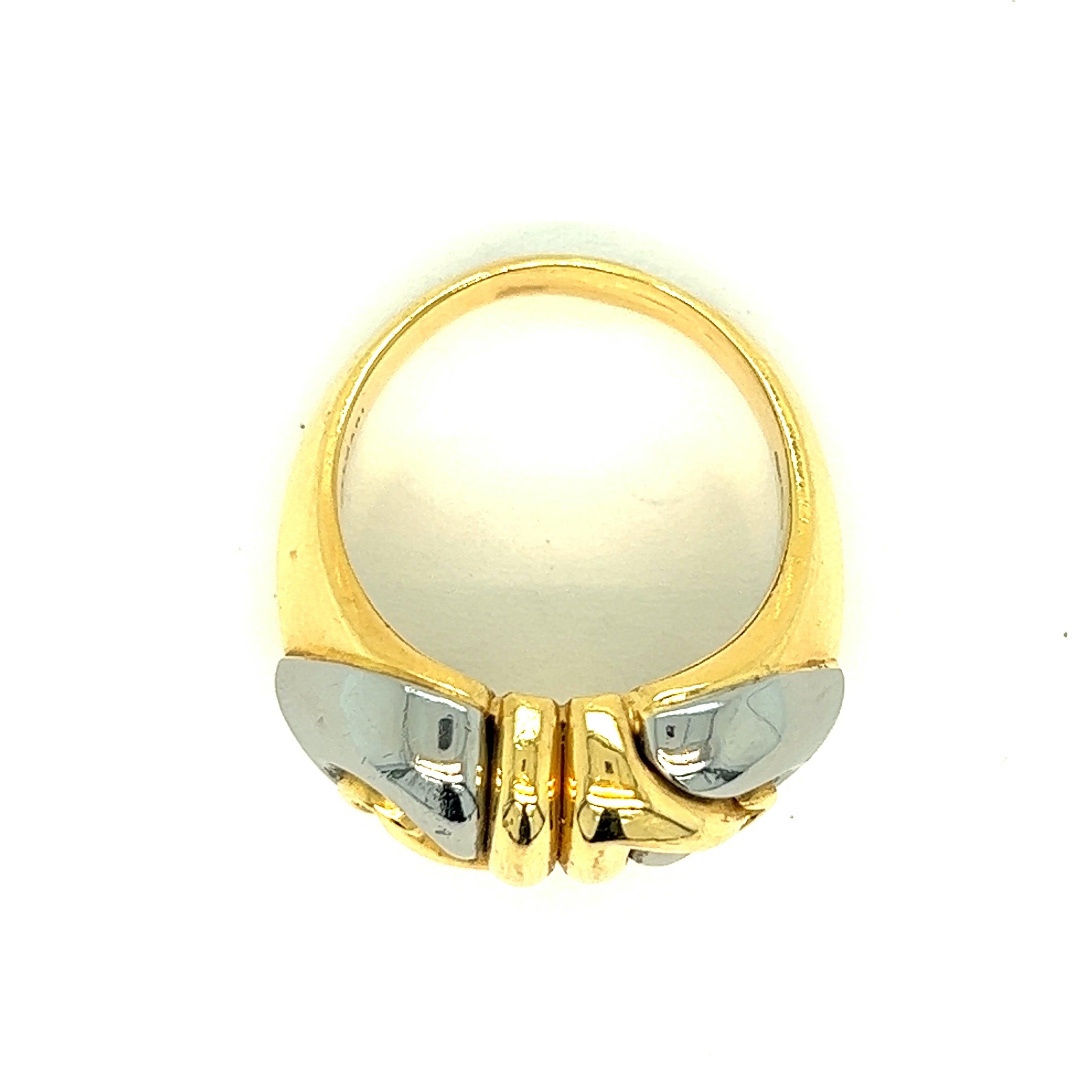 Bvlgari Doppio Cuore Two Tone Gold Ring For Sale 5