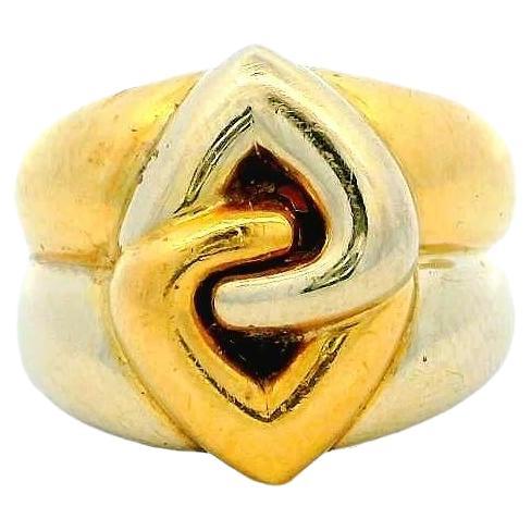 Bvlgari Doppio Cuoro 18K Yellow & White Gold Ring