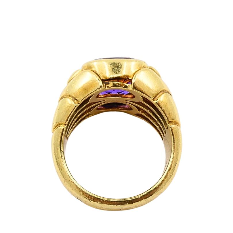 Bvlgari Doppio Ring Citrine & Amethyst 18k Gold For Sale 1