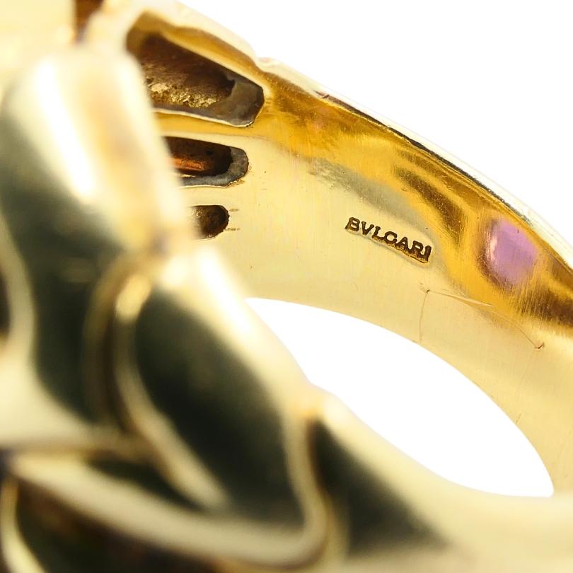 Bvlgari Doppio Ring Citrine & Amethyst 18k Gold For Sale 3