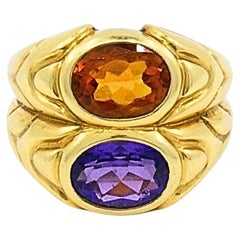 Anillo Bvlgari Doppio Citrino y Amatista Oro 18k
