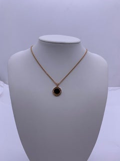 Bvlgari Double-Sided Disc 18K Rose Gold MOP & Diamonds Necklace
