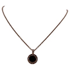 Bvlgari Double-Sided Disc 18K Rose Gold MOP & Diamonds Necklace