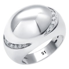 Bvlgari Eighteen Karat Gold Diamond 0.40 Carat Dome Cocktail Ring Finger 5.5