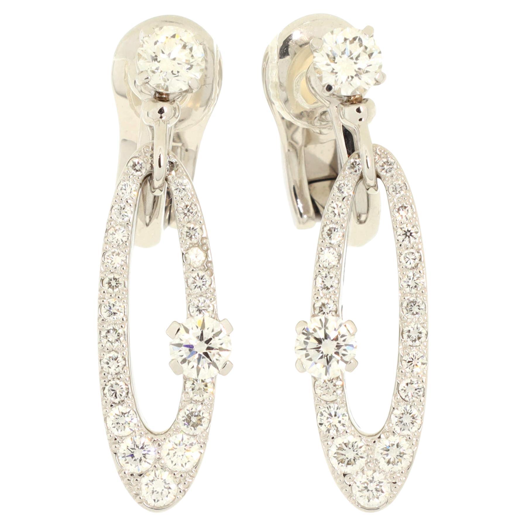 Bvlgari Elisia Drop Earrings 18K White Gold and Diamonds For Sale